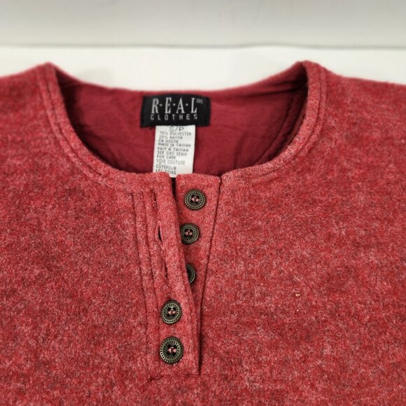 Real Clothes Red Cardigan Sweater w/ Pockets Red Size Small Vtg - Picture 3 of 9